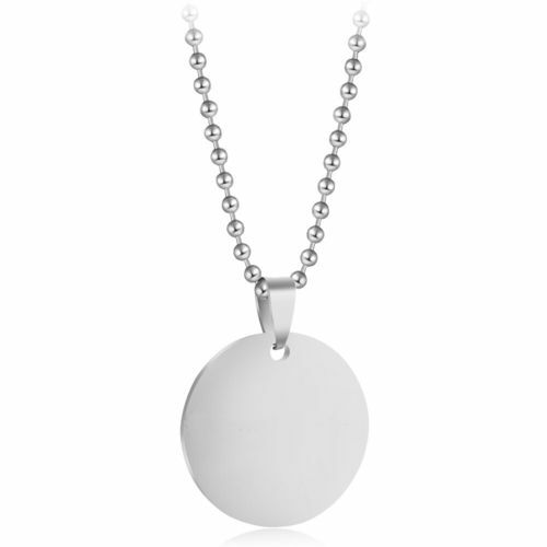 Steel necklace men women - necklace, round